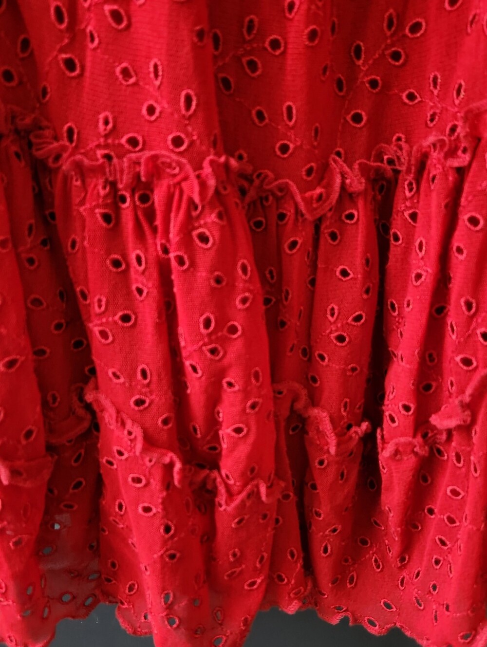 Jean Paul Gaultier Deep Red Eyelet Skirt - Picture 2 of 15